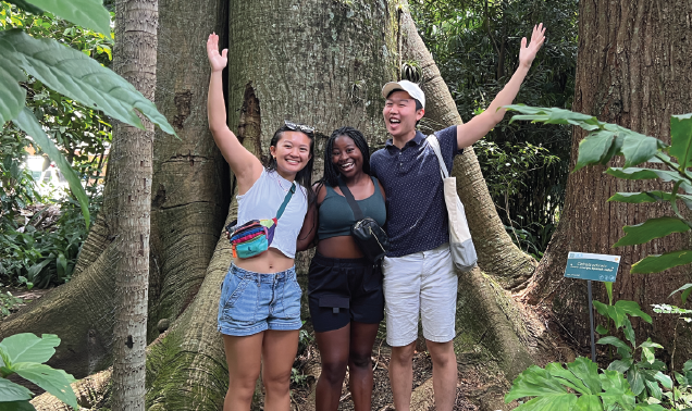 Moody Global Fellows Alina, Imaje, and Michael in Costa Rica.