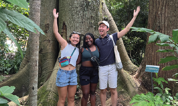 Moody Global Fellows Alina, Imaje, and Michael in Costa Rica.